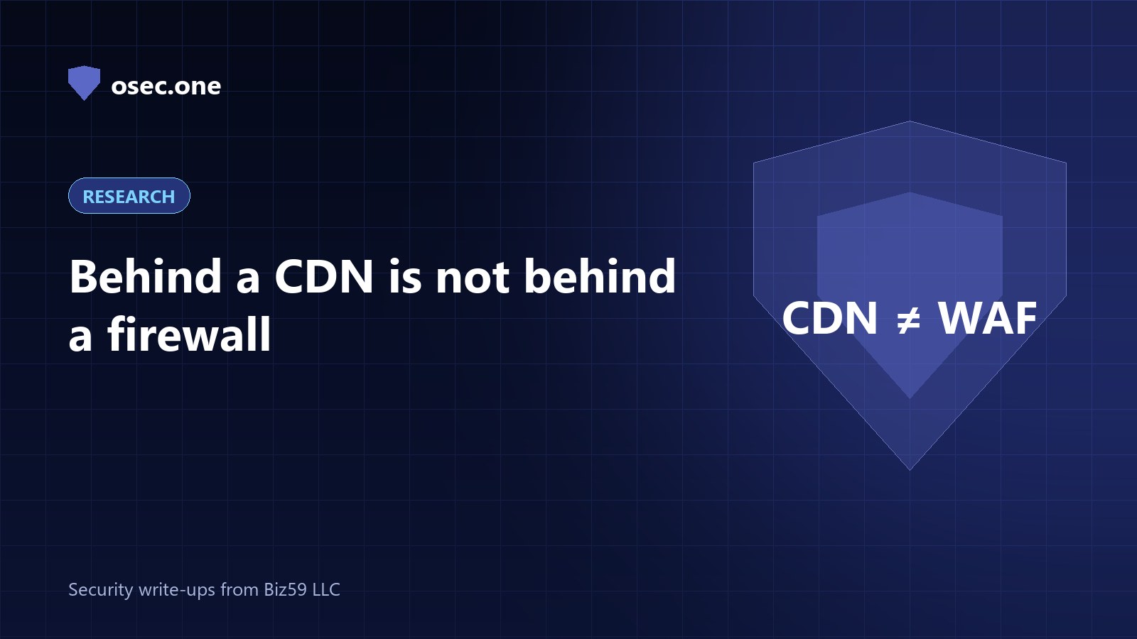 osec.one cover: a CDN in front is not a firewall