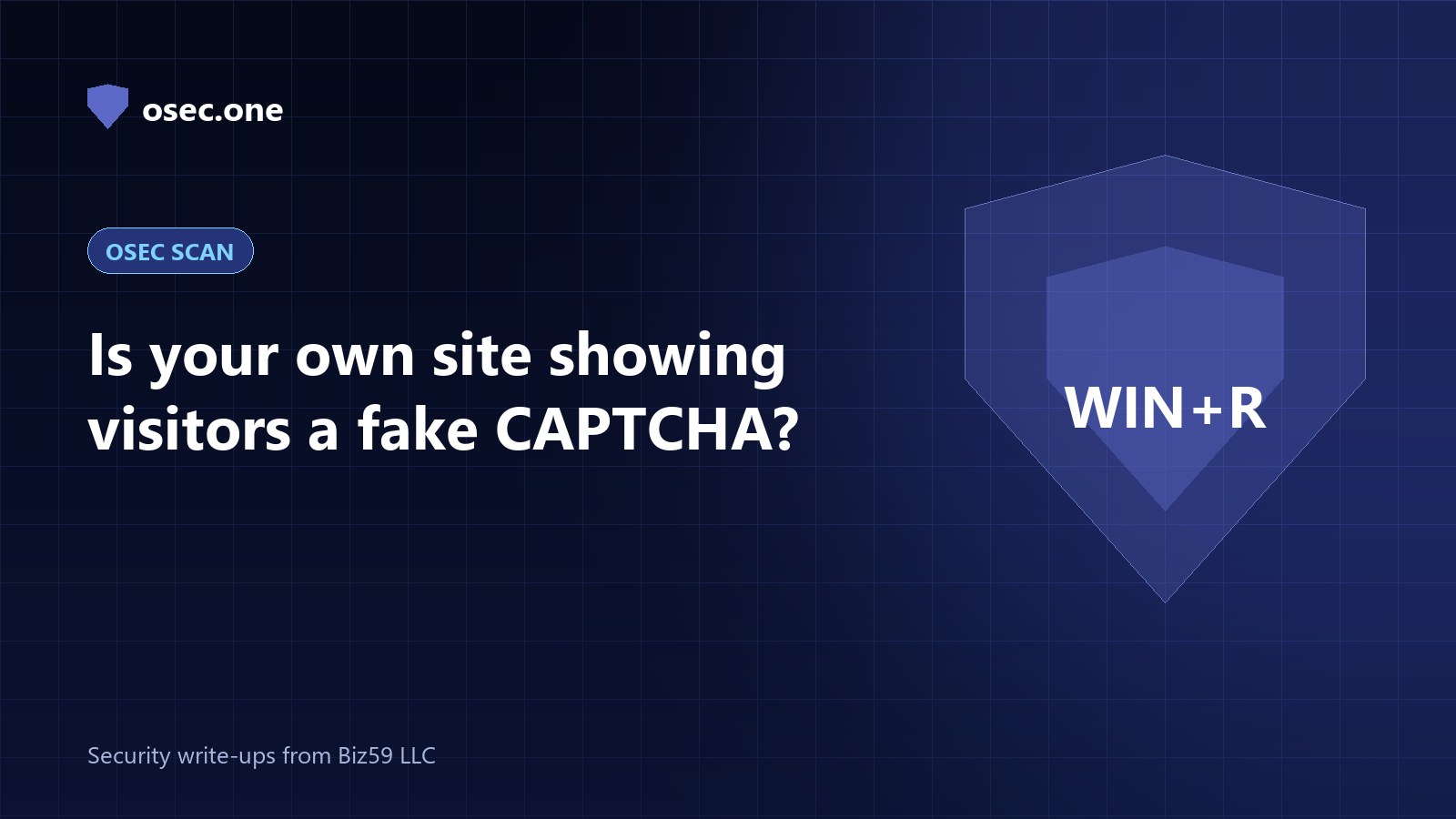 osec.one guide cover: is your own site showing visitors a fake CAPTCHA?