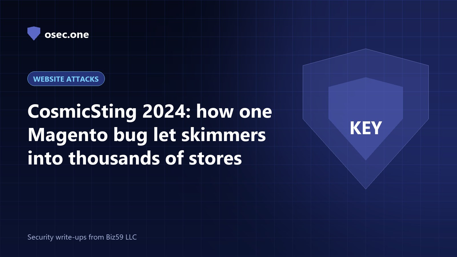 osec.one case analysis cover: CosmicSting 2024, one Magento bug and checkout skimmers in thousands of stores