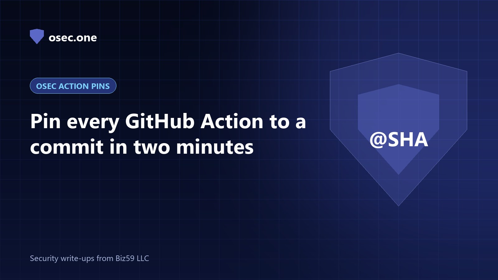 osec Action pins cover: pin every GitHub Action to a commit in two minutes