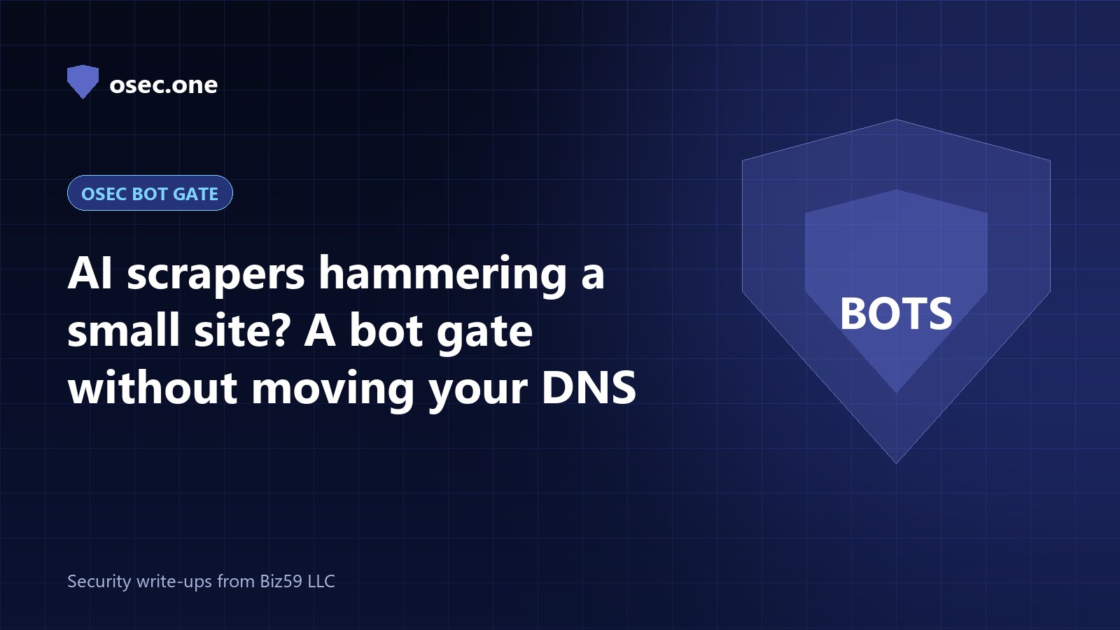 osec Bot Gate cover: AI scrapers on small sites