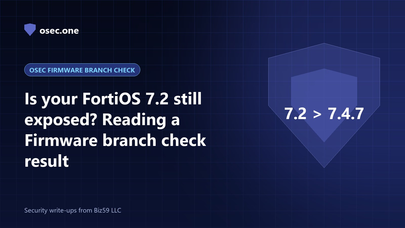 osec Firmware branch check cover: is your FortiOS 7.2 still exposed? 7.2 to 7.4.7