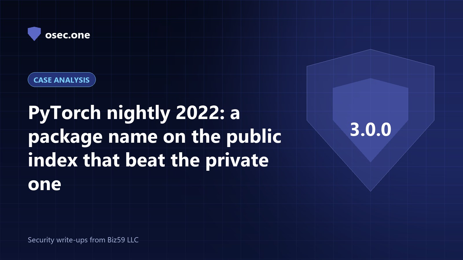 osec.one case analysis cover: PyTorch nightly 2022, a package name on the public index that beat the private one